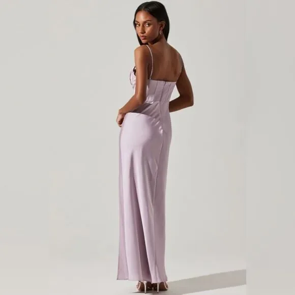 chinese dress ladies A LINE SATIN BUSTIER MAXI DRESS – SHOP DDMINE main image 0